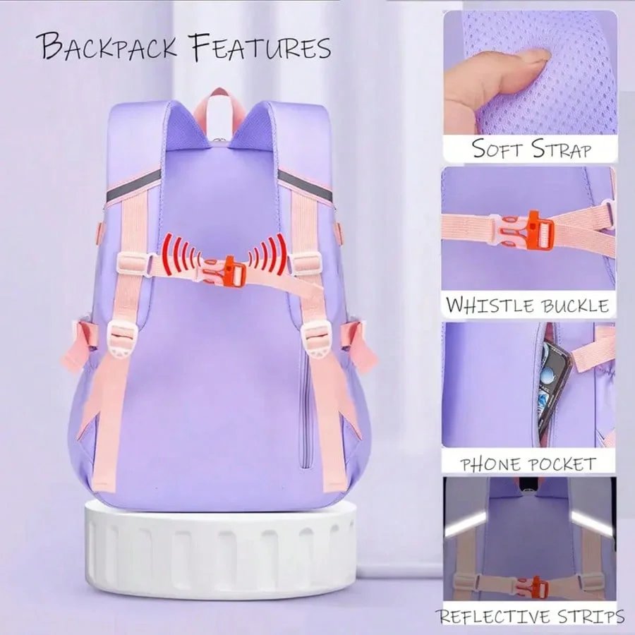 🎒 Cute Large-Capacity School Backpack ✨ Reflective & Lightweight