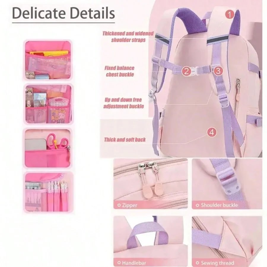🎒 Cute Large-Capacity School Backpack ✨ Reflective & Lightweight