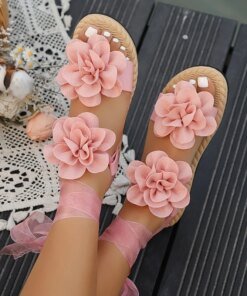 Women's Floral Platform Sandals – Lace-Up Summer Shoes