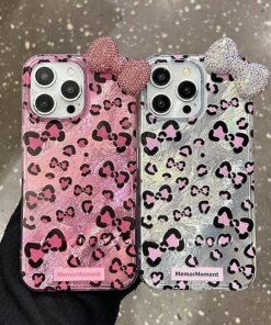 Leopard Sparkle Bow iPhone Case