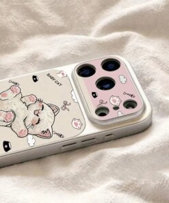Cute Embroidered Cat iPhone Case – Kitty Design Protective Cover