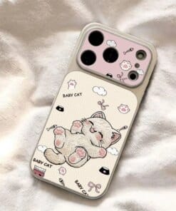 Cute Embroidered Cat iPhone Case – Kitty Design Protective Cover
